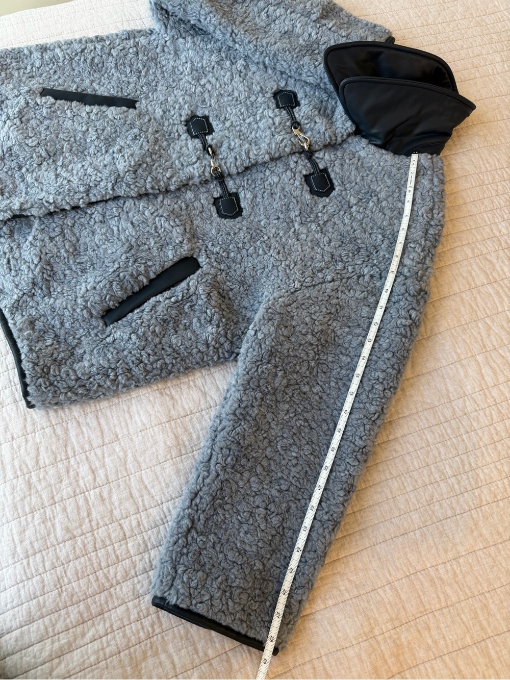 Blue Shearling Toggle Jacket - Picture 14 of 14